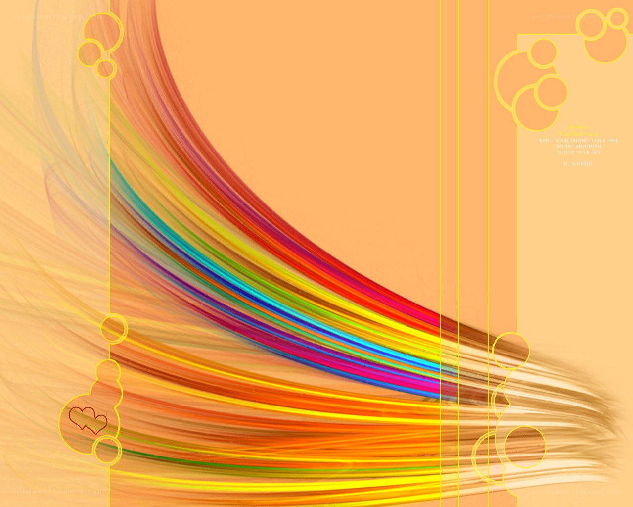 Colorful abstract design with text