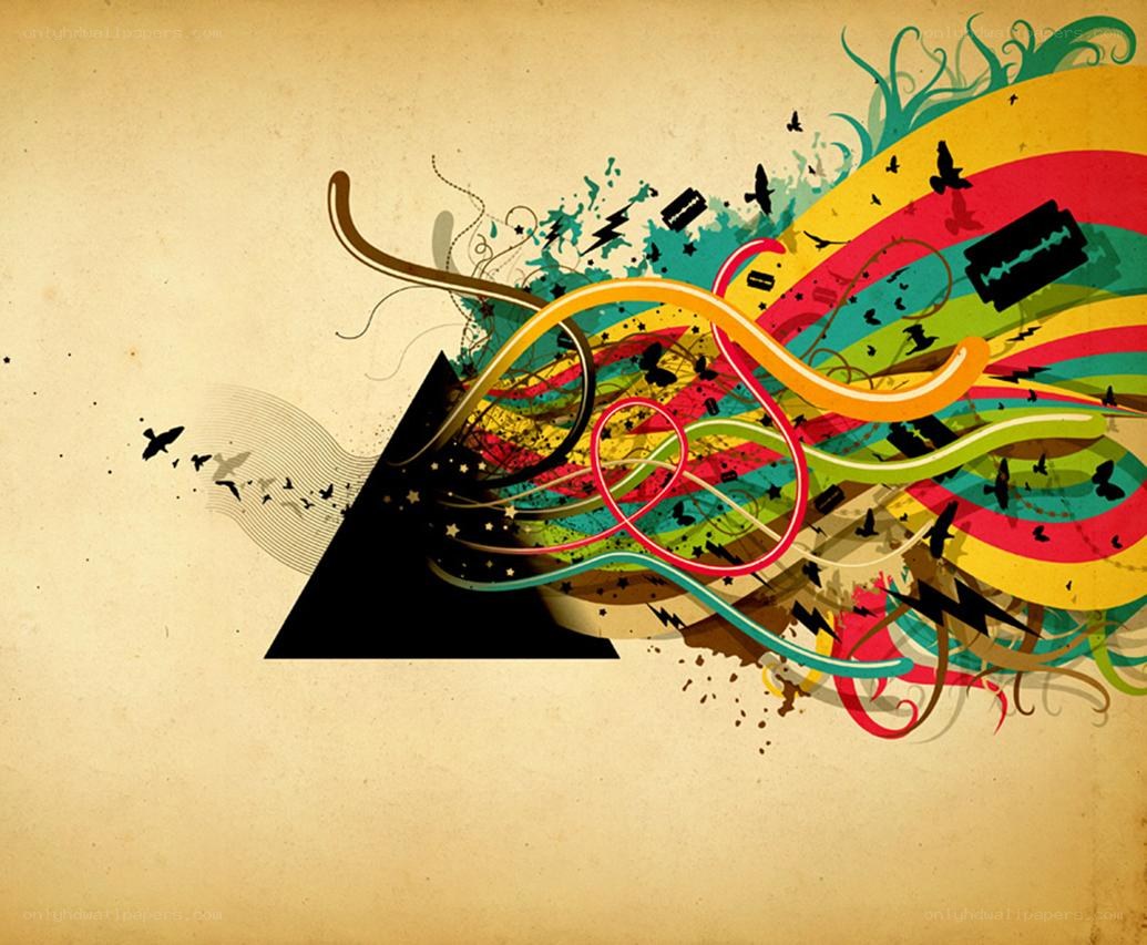 colorful abstract design with triangle