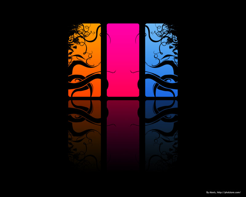 Colorful abstract design with vines