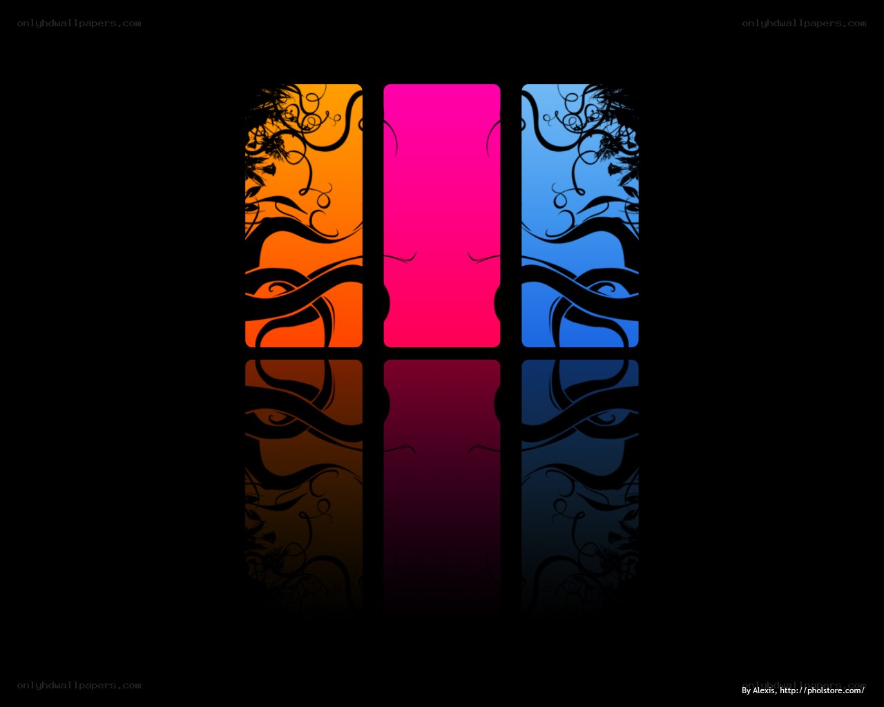 Colorful abstract design with vines