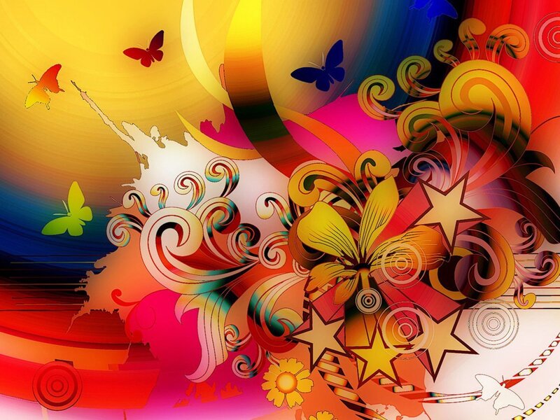 Colorful Abstract Design — Yellow