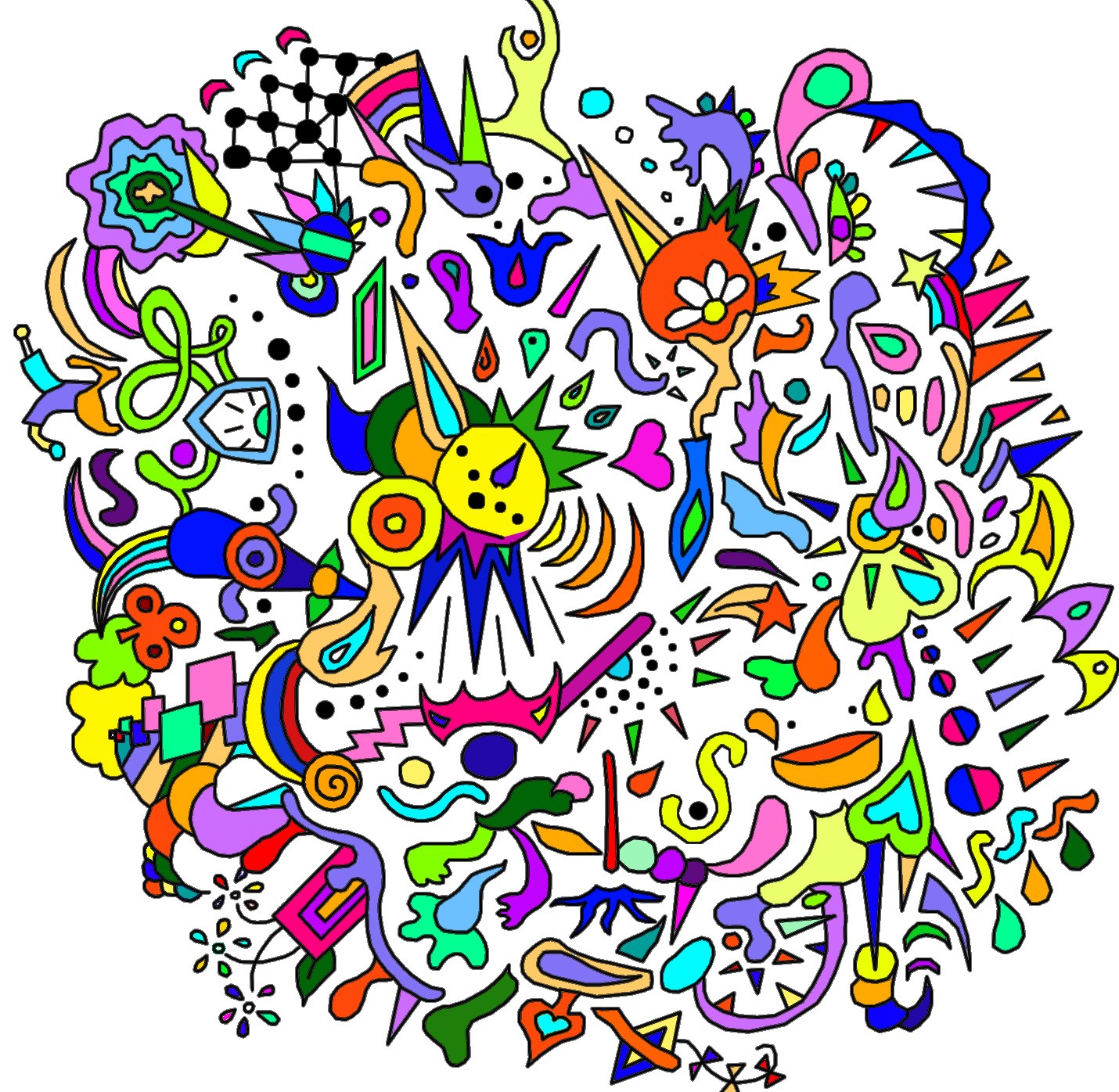colorful abstract doodle art