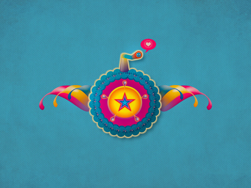 Colorful Abstract Emblem — Blue