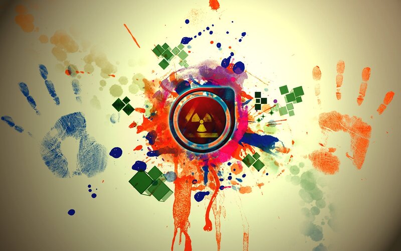 Colorful abstract explosion art