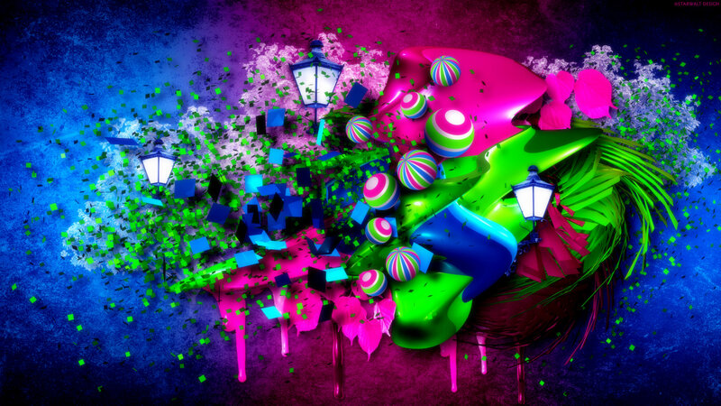 Colorful Abstract Explosion — Pink