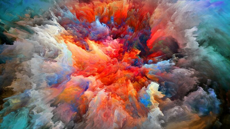 Colorful Abstract Explosion — Red, Dramatic