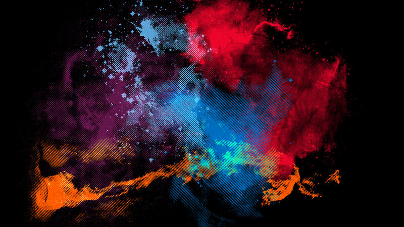 Colorful Abstract Explosion — Red
