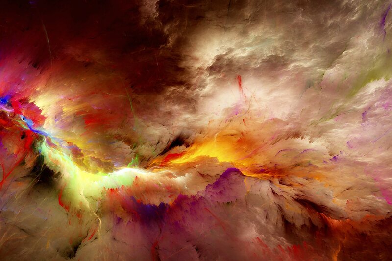 Colorful Abstract Explosion — Yellow, Dramatic