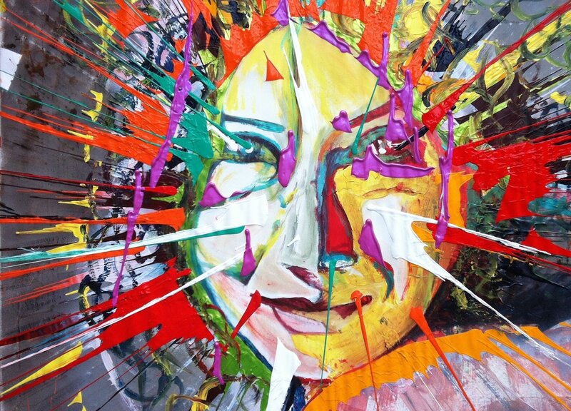 Colorful abstract face painting