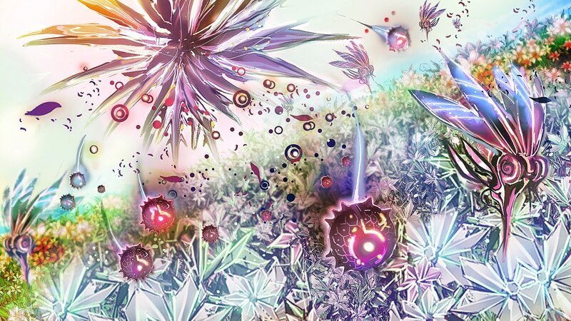 colorful abstract fantasy landscape