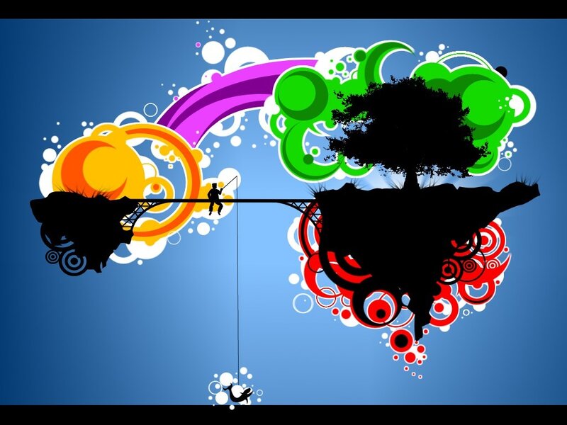 colorful abstract fantasy scene