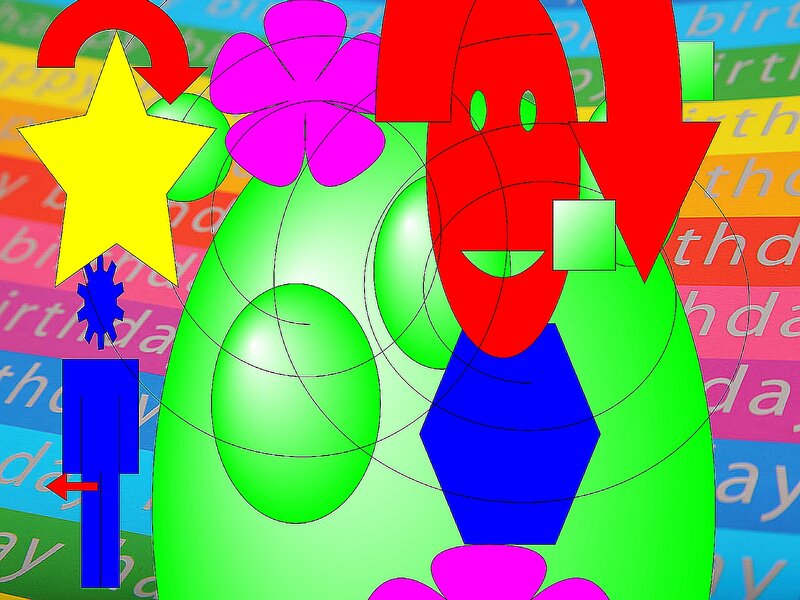 Colorful Abstract Figure — Green