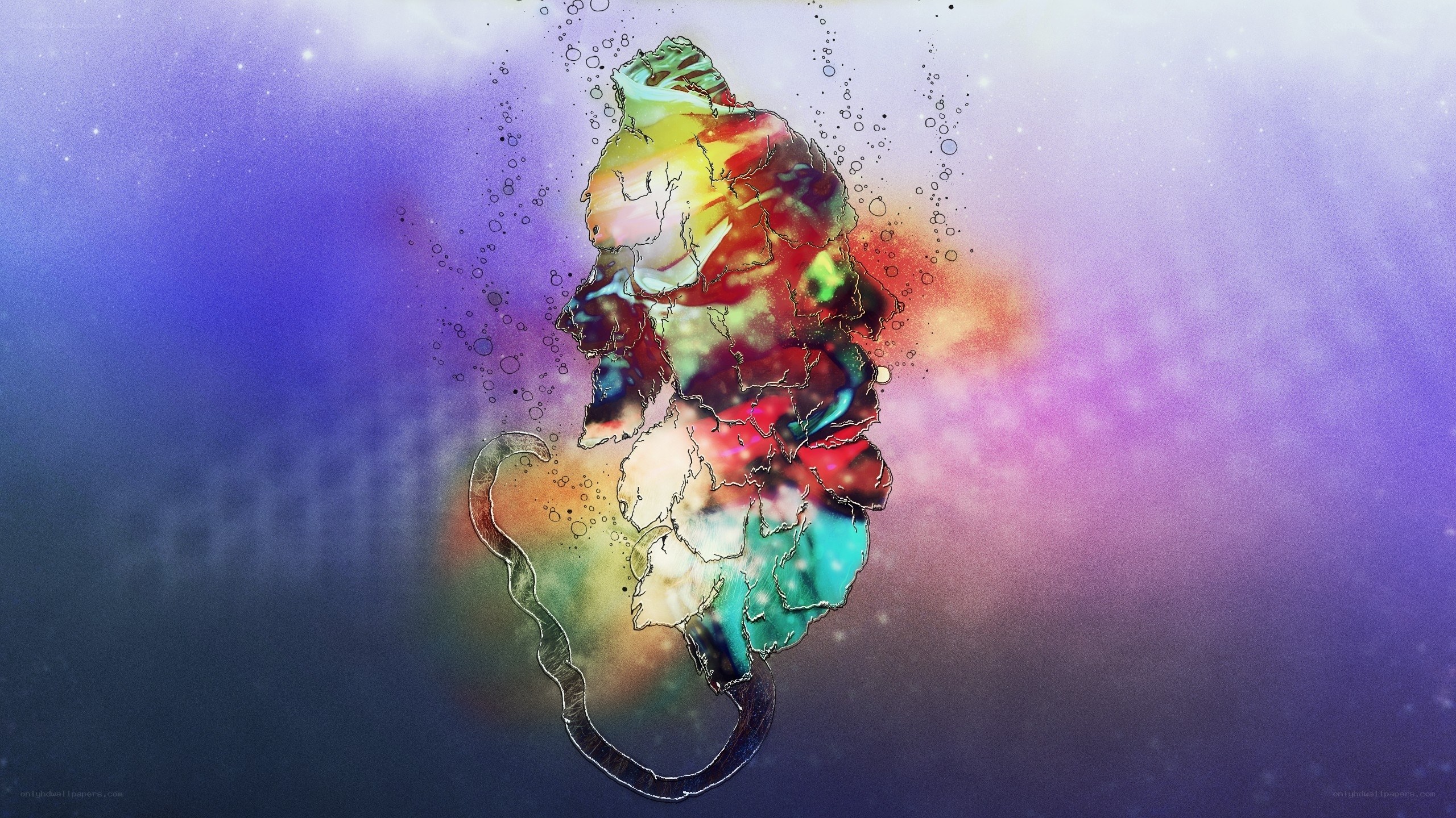 Colorful abstract figure in space