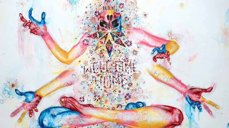 Colorful Abstract Figure — White