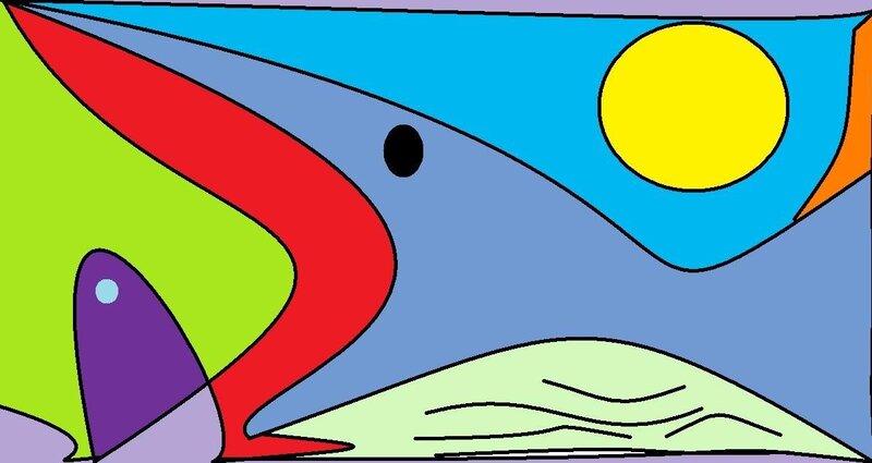 colorful abstract fish art