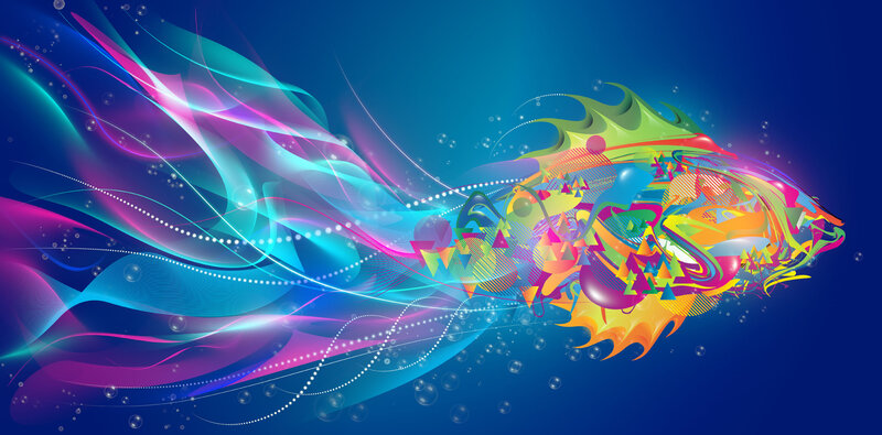 Colorful abstract fish design