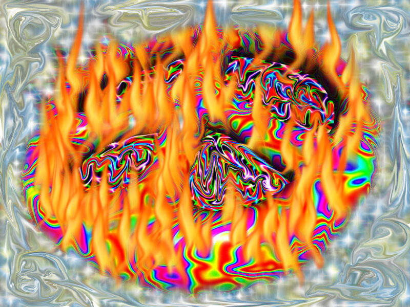 Colorful Abstract Flames — Orange