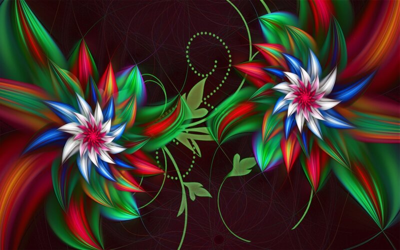 Colorful abstract floral design