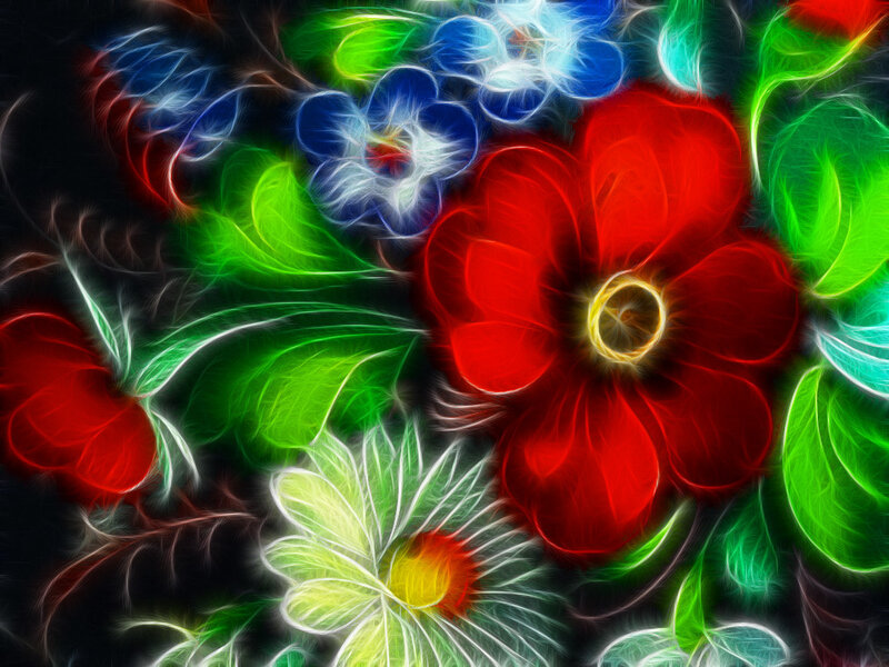 Colorful abstract floral design