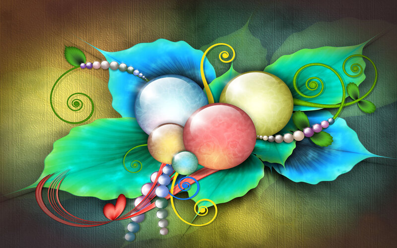 Colorful Abstract Floral Design — Blue