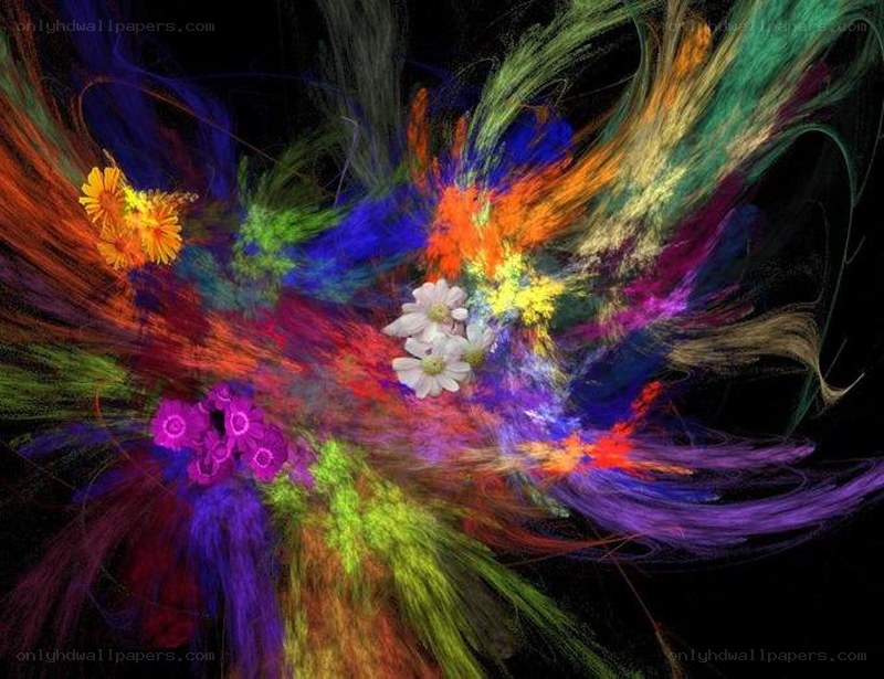 Colorful abstract floral explosion