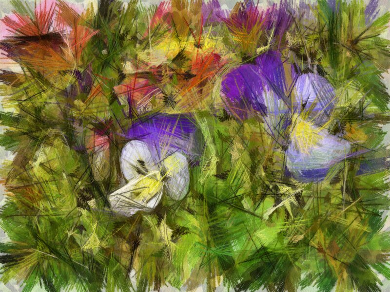 Colorful abstract floral sketch