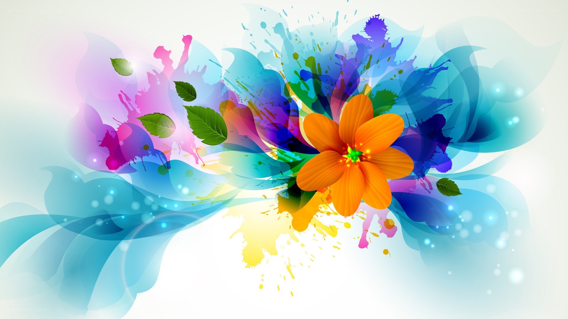 colorful abstract flower art