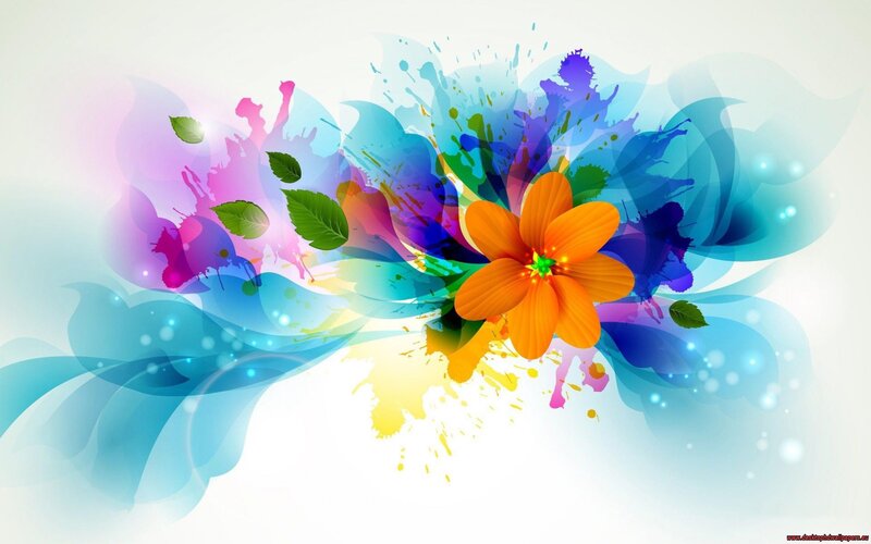 colorful abstract flower art