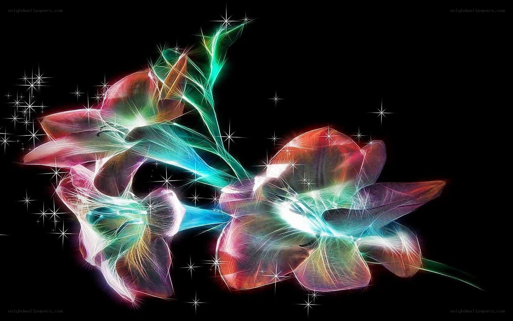 Colorful abstract flower art