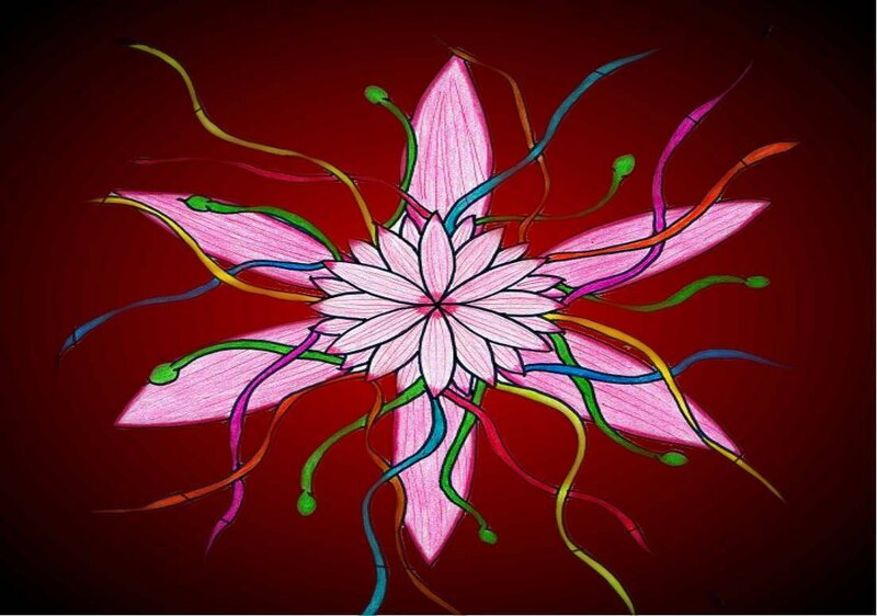 colorful abstract flower drawing