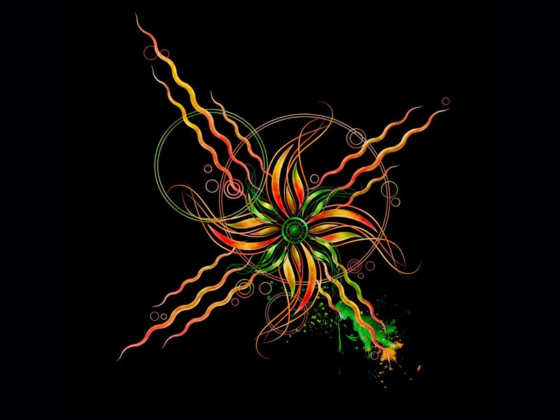 Colorful Abstract Flower — Green