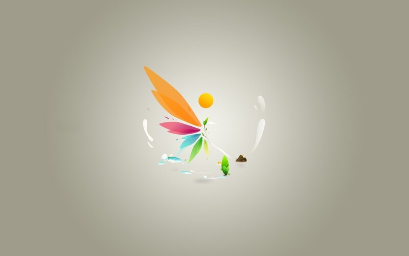Colorful Abstract Flower — Orange