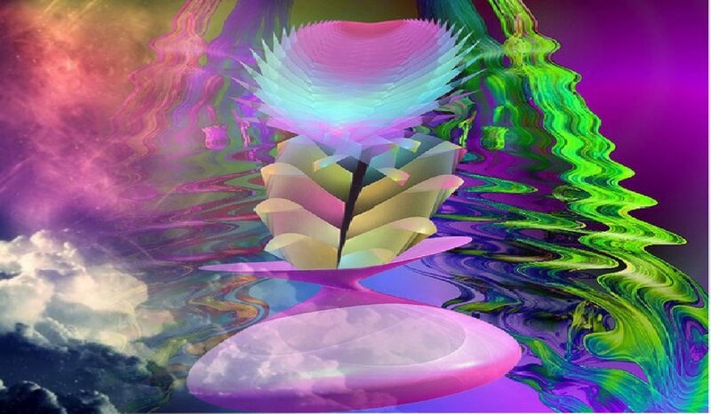 Colorful Abstract Flower — Purple