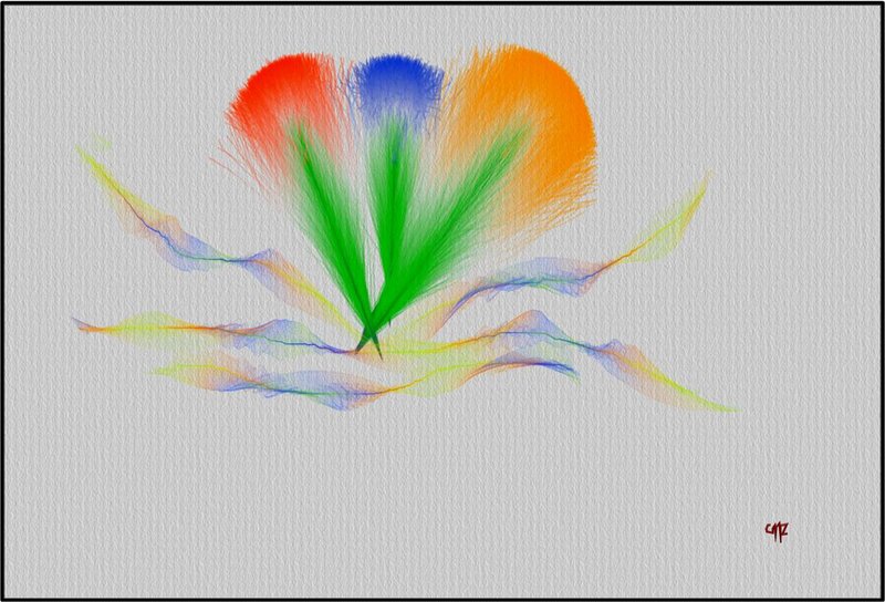 Colorful Abstract Flower — Red
