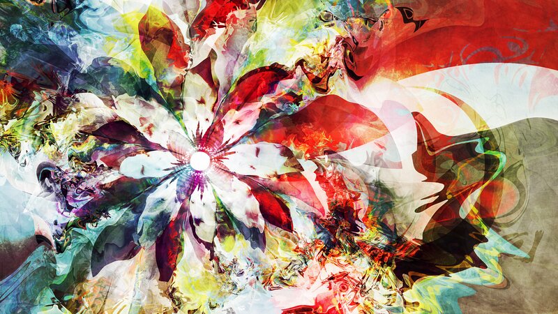 Colorful Abstract Flower — Red, Vibrant, Colors