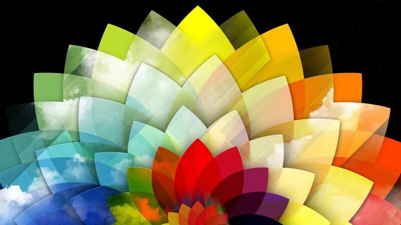 Colorful Abstract Flower — Red, Vibrant, Digital Art