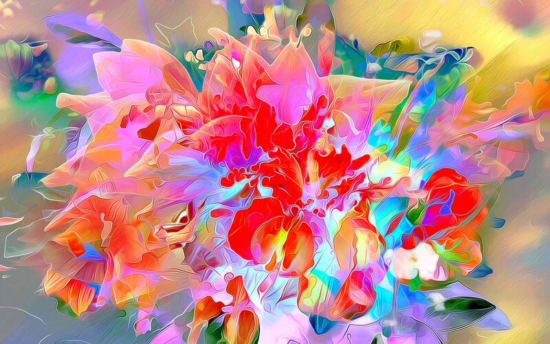 Colorful Abstract Flower — Red, Vibrant