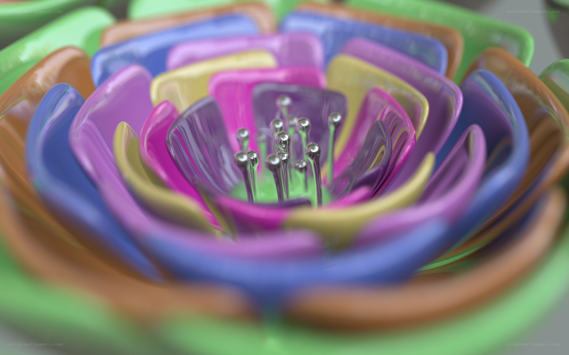 Colorful abstract flower sculpture