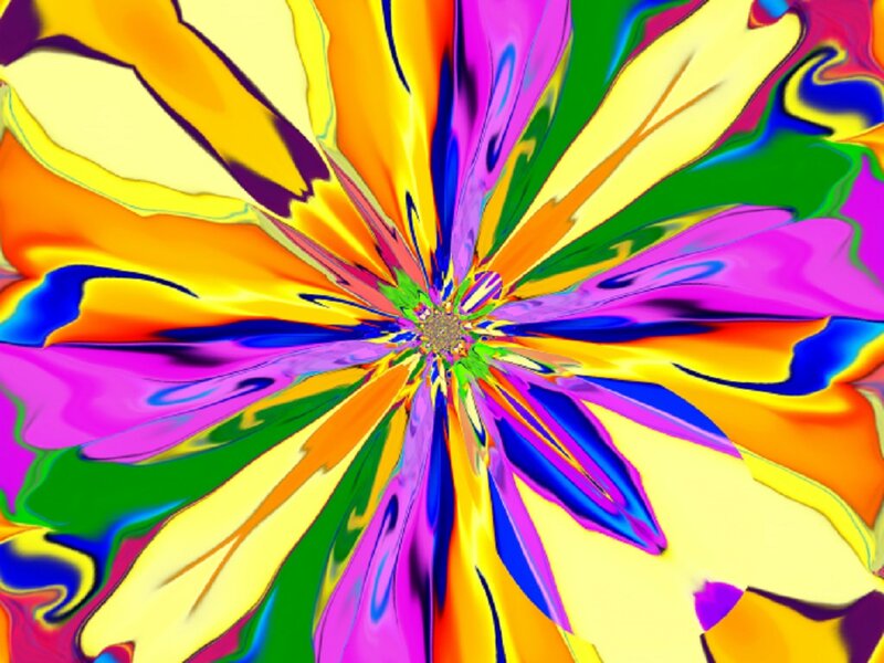 Colorful Abstract Flower — Yellow