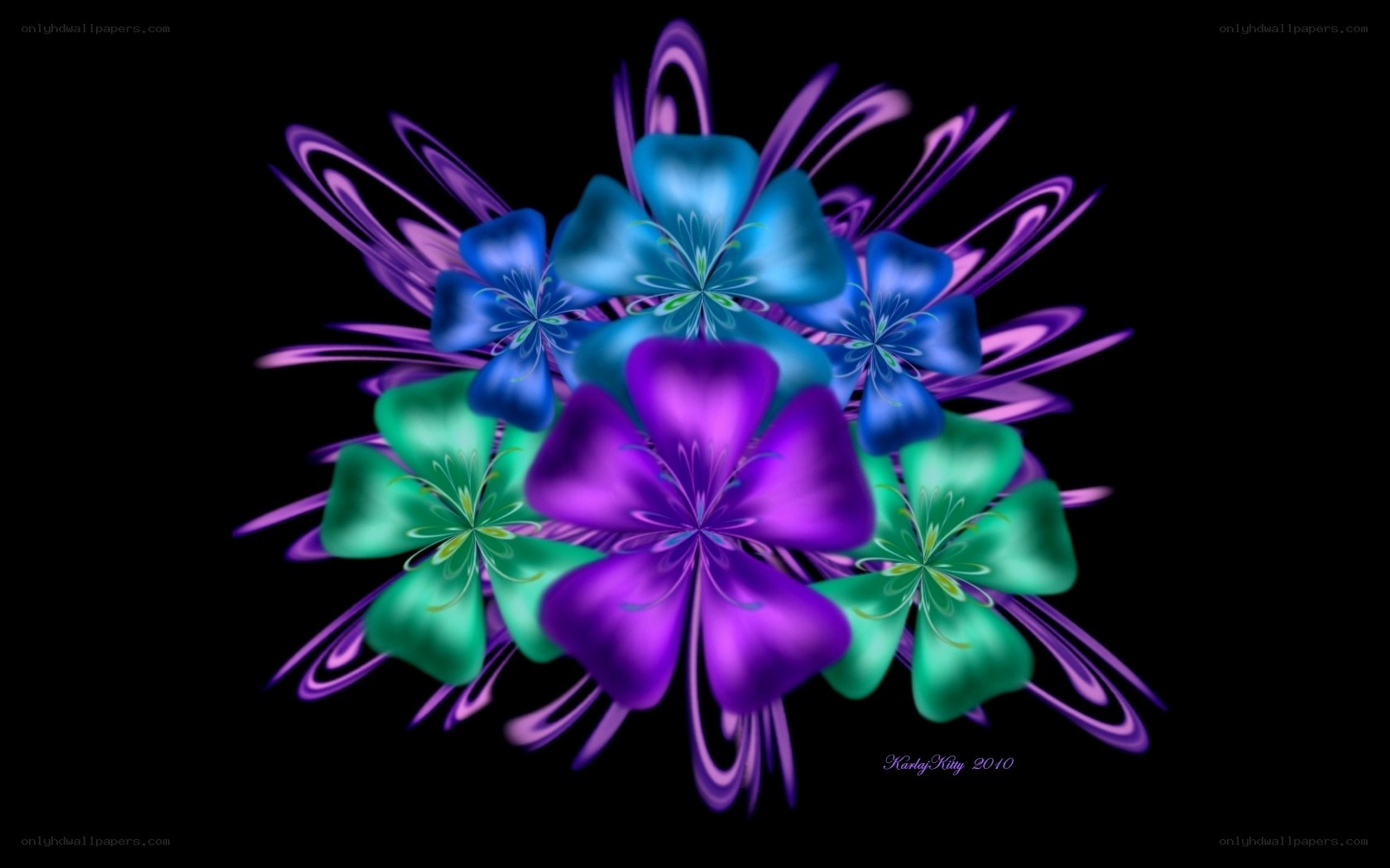 colorful abstract flowers