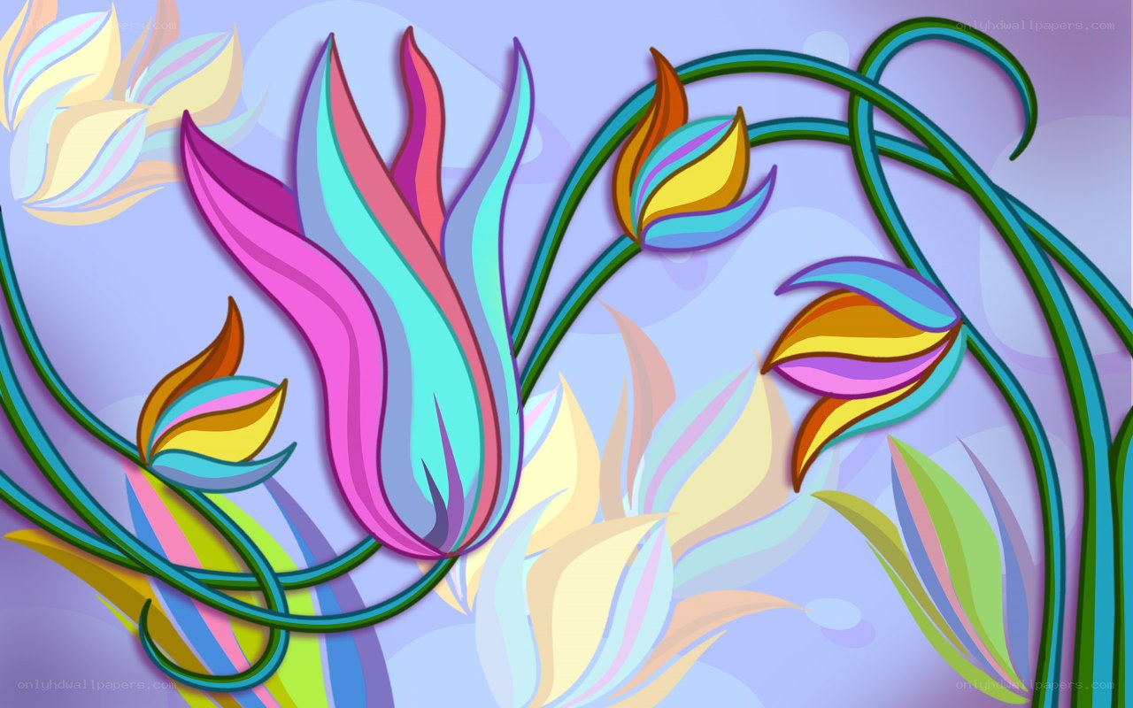 colorful abstract flowers