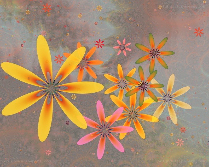 Colorful abstract flowers
