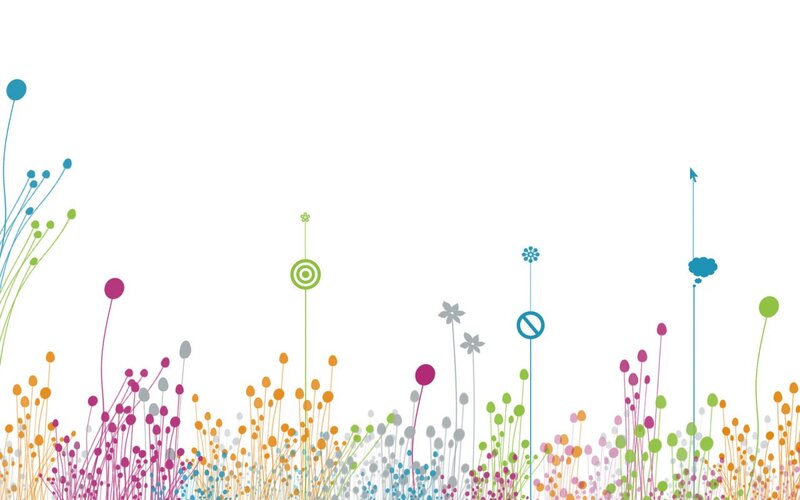 Colorful Abstract Flowers — Green
