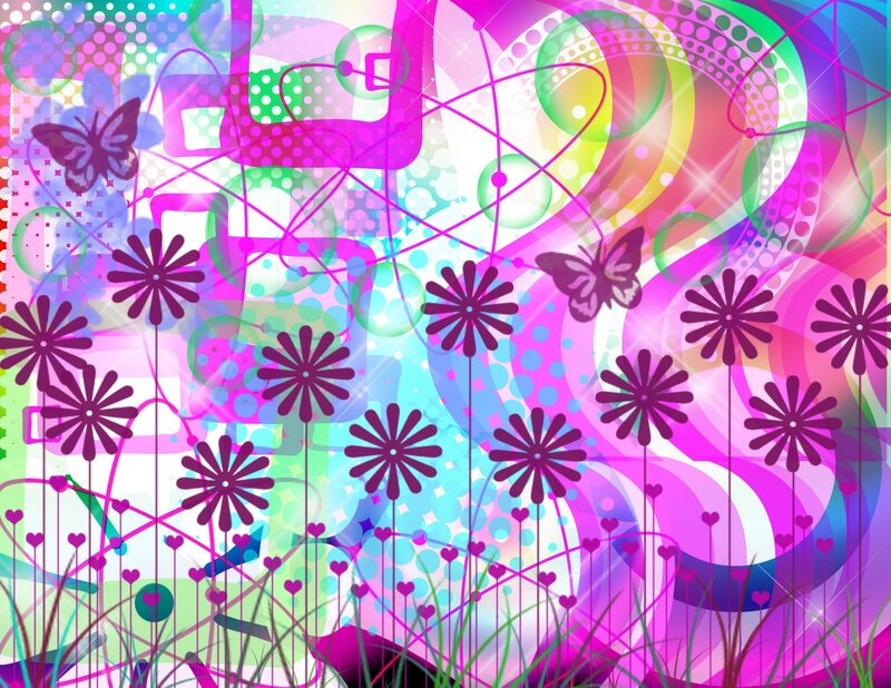 Colorful Abstract Flowers — Pink