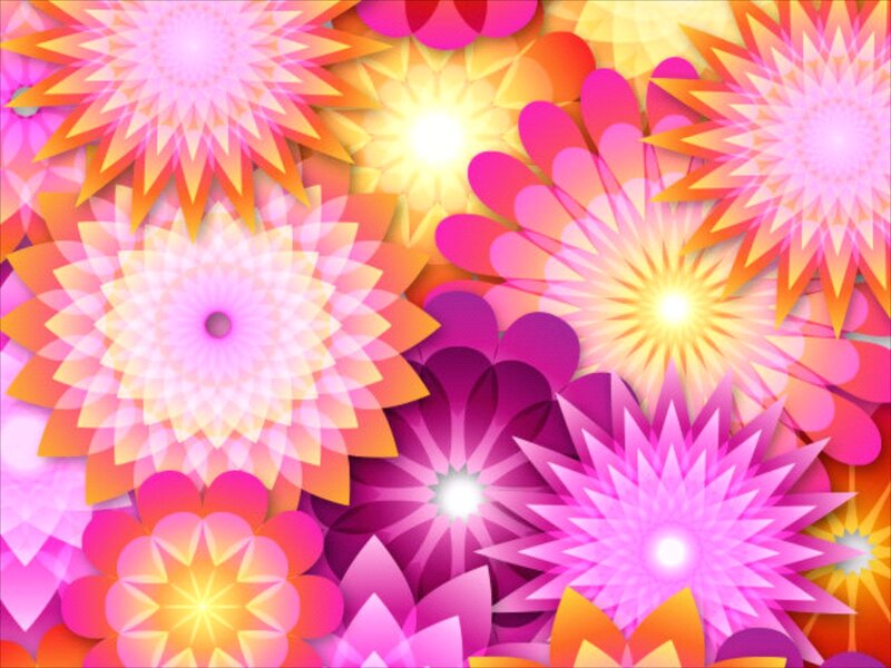 Colorful Abstract Flowers — Pink, Vibrant
