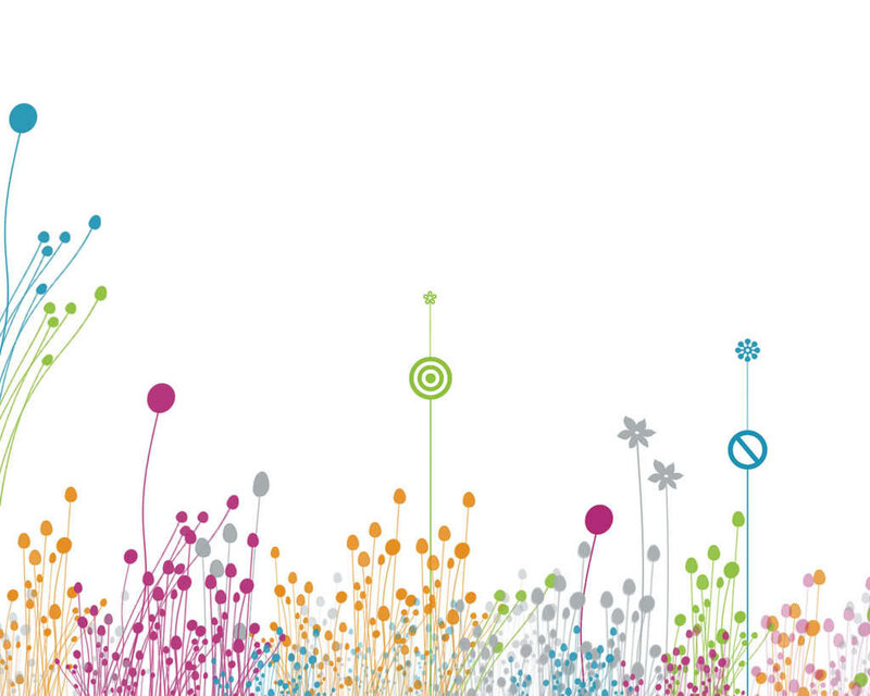 Colorful Abstract Flowers — White
