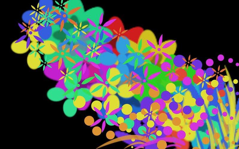Colorful Abstract Flowers — Yellow
