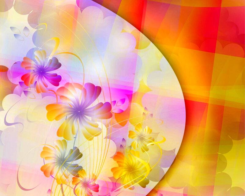 Colorful Abstract Flowers — Yellow, Vibrant