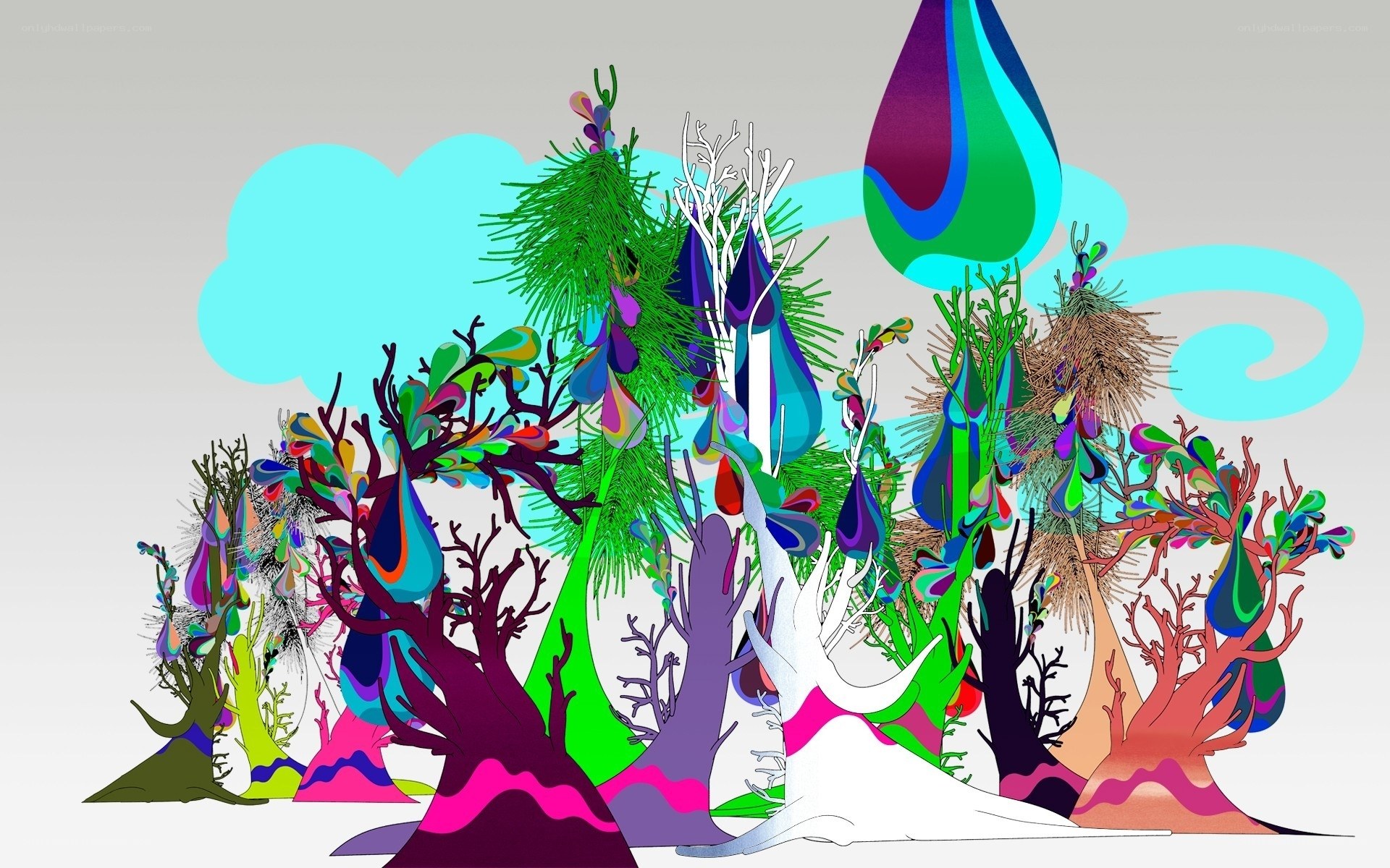 Colorful abstract forest