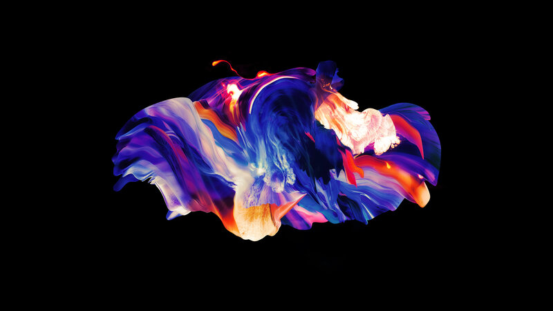 Colorful Abstract Form — Blue, Dramatic